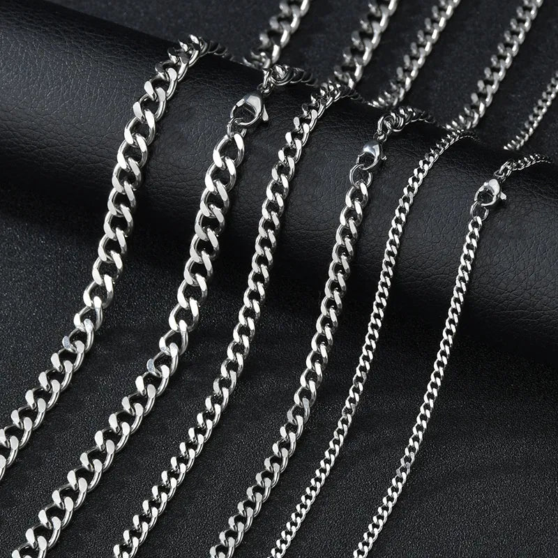 Gold, Silver, Black Cuban Link Necklaces
