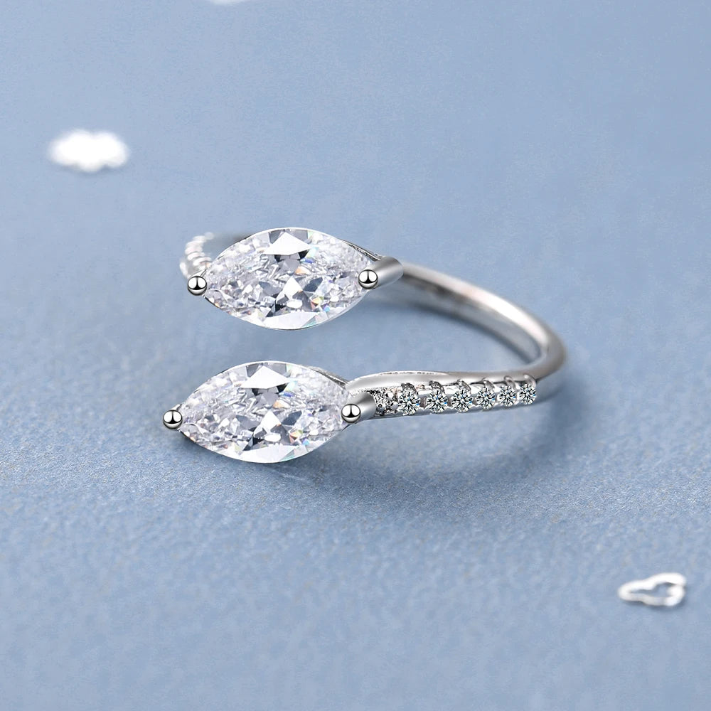 D Color Moissanite Trendy Adjustable Ring