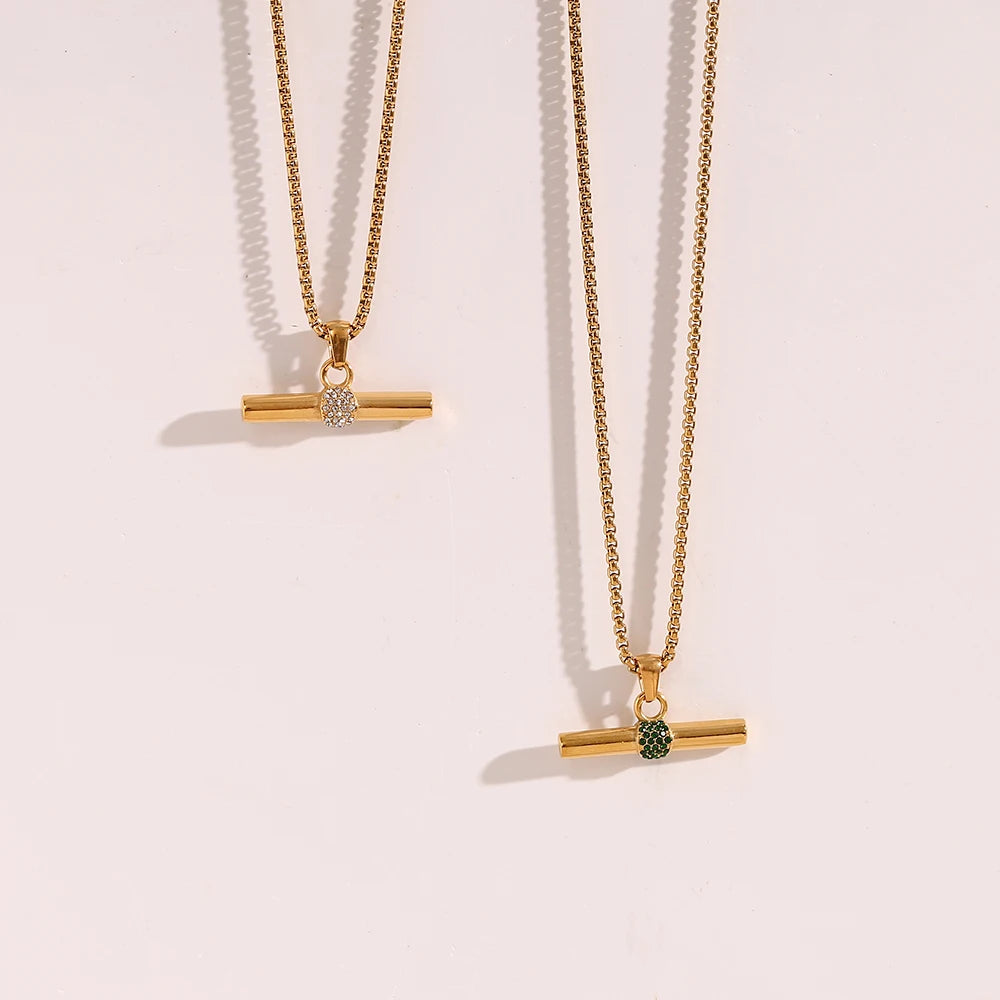 T-Bar Pendant Box Chain Necklaces