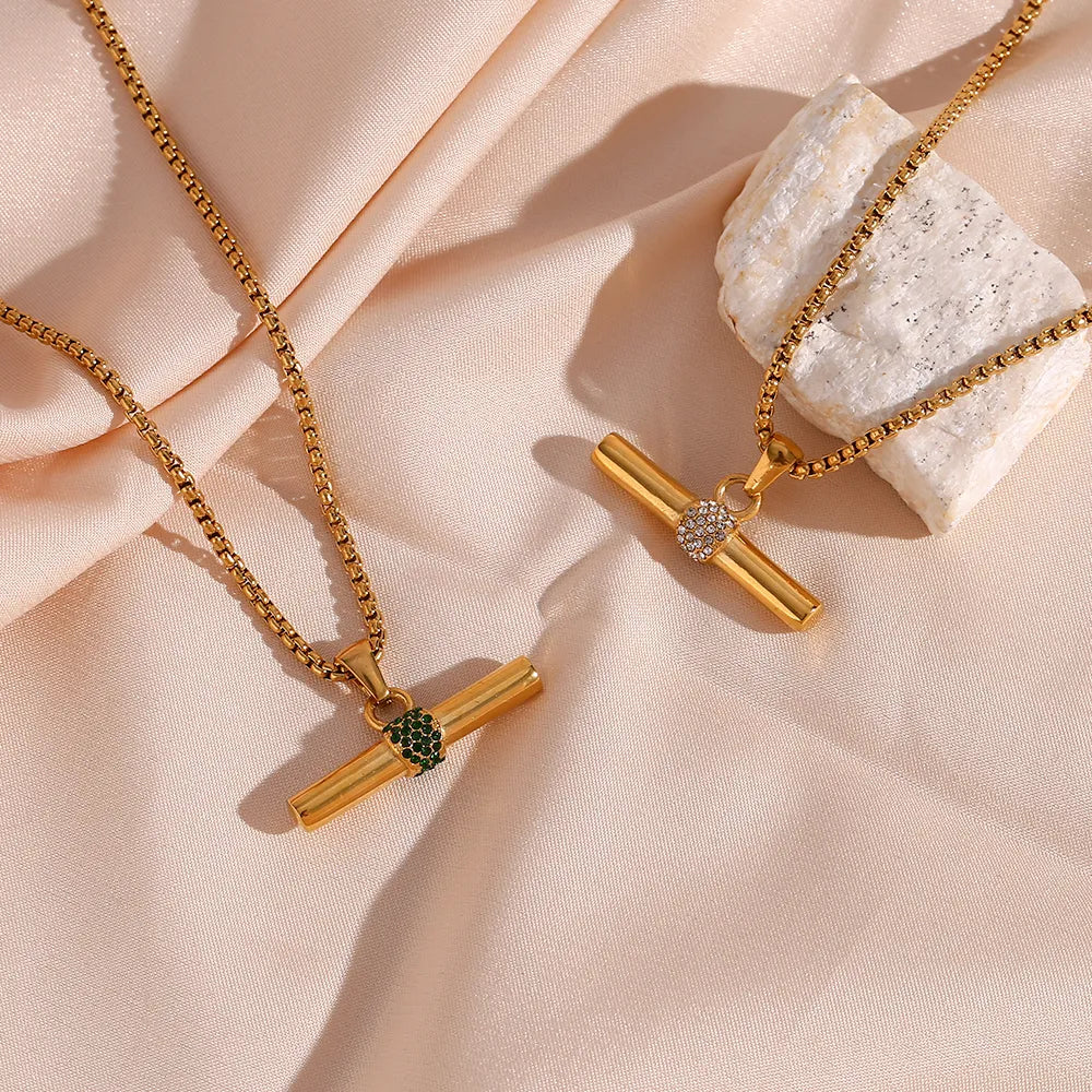 T-Bar Pendant Box Chain Necklaces