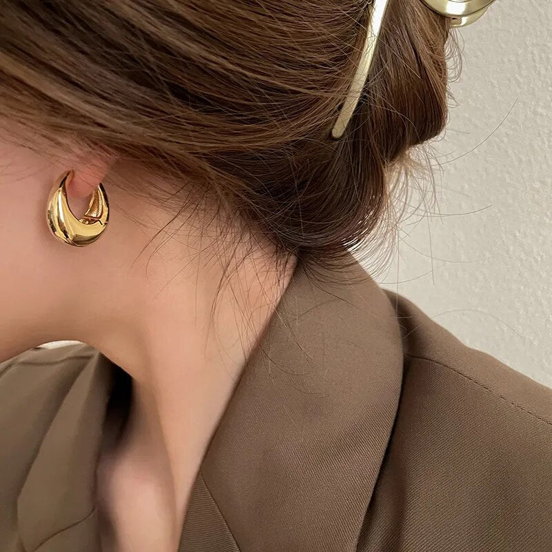 Geometric Ear Buckle Hoop Earrings