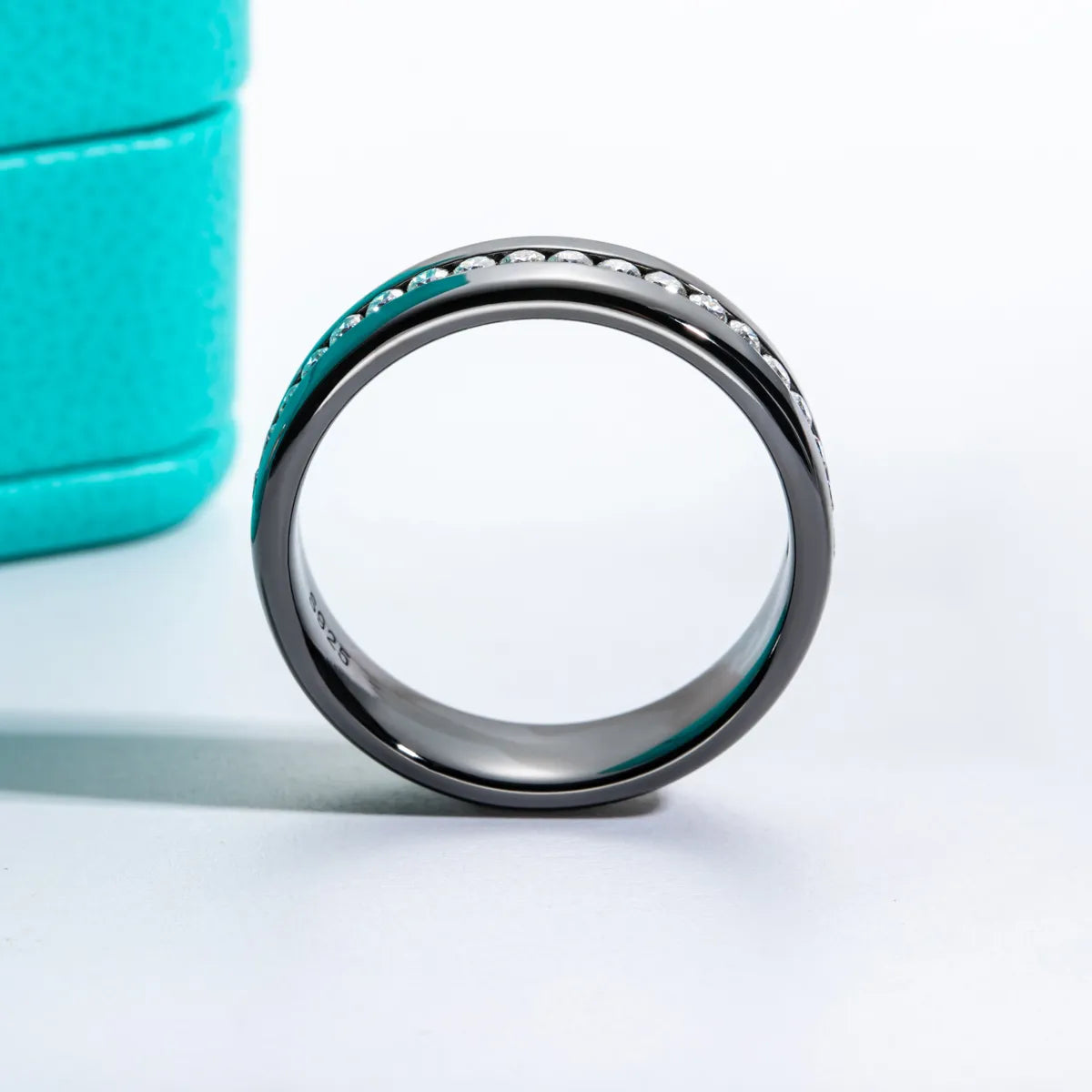 Black D Color Moissanite Ring