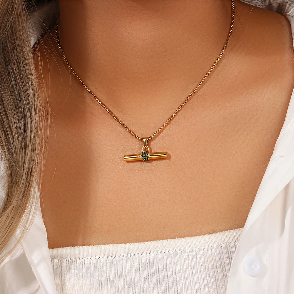 T-Bar Pendant Box Chain Necklaces