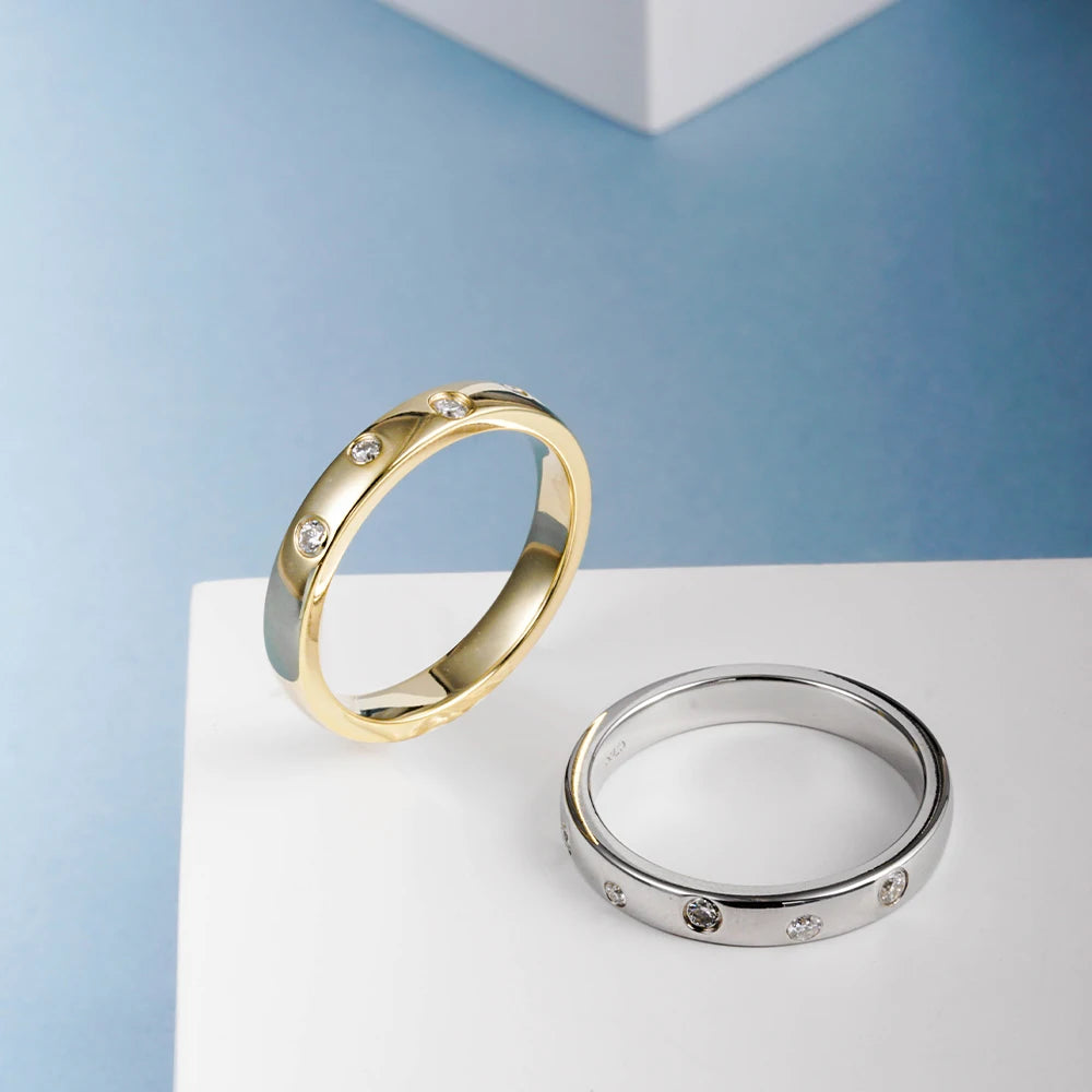 Moissanite Gold, Silver Ring