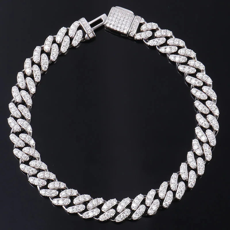Cuban Link Bracelet In White Gold