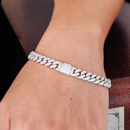 Cuban Link Bracelet In White Gold